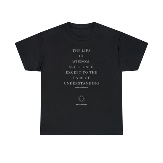 Unisex Heavy Cotton Tee - Hermes Trismegistus - The lips of Wisdom are closed, except to the ears of Understanding.